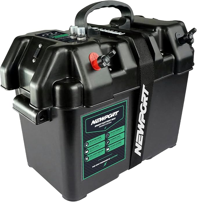 Newport Trolling Motor Smart Battery Box Power Center with USB and DC Ports, Medium