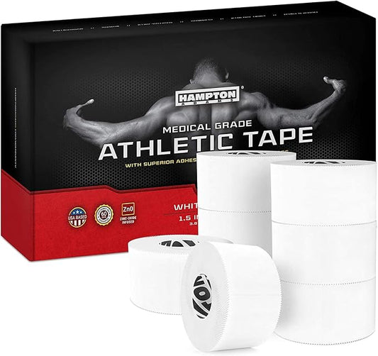 Hampton Adams | Official BJJ Partner | As Seen on Shark Tank | Medical Athletic Sports Tape (8-Pack, 45ft) | Easy Tear & No Sticky Residue | for Athletes, Trainers & First Aid Injury Wraps