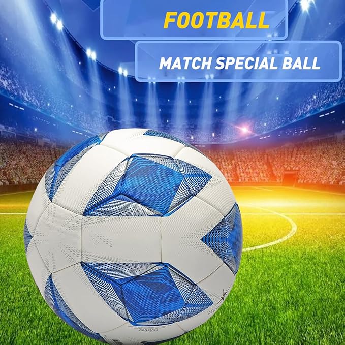 Soft PU Leather Soccer Ball, Indoor Outdoor Team Sports, Training Practicing Game Match Soccer Ball Gift for Adult Youth, 1pcs
