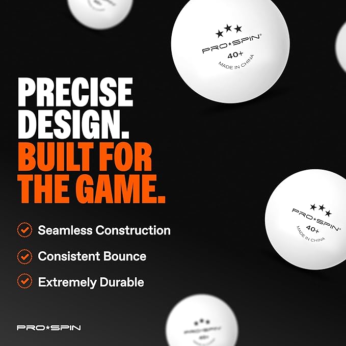 PRO SPIN Ping Pong Paddles - High-Performance Set with Premium Table Tennis Rackets, 3-Star Ping Pong Balls, Compact Storage Case | Professional Quality Ping Pong Paddle Set | Indoor & Outdoor Games