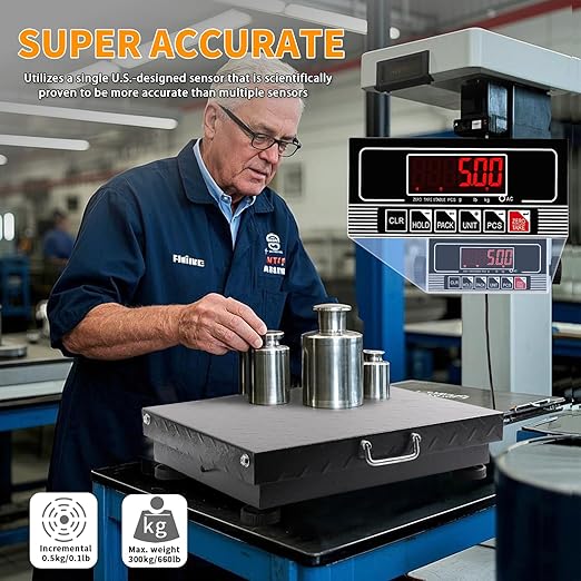 660lbs Heavy Duty Postal Scale with Steel, Ultra Durable Large Verstile Digital Shipping Scale, Scale for Packages/Pets/Luggage/Warehouse/Office/Orchard/Body Weight/Home/Commerce/Industry