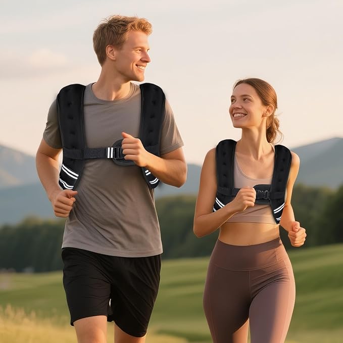 GEEBOBO Weighted Vest for Women Men, 8lb/12lb/16lb/20lb/25lb/30lb Weighted Vest Woman Adjustable Weights for Walking, Strength Training, Running, Muscle Building