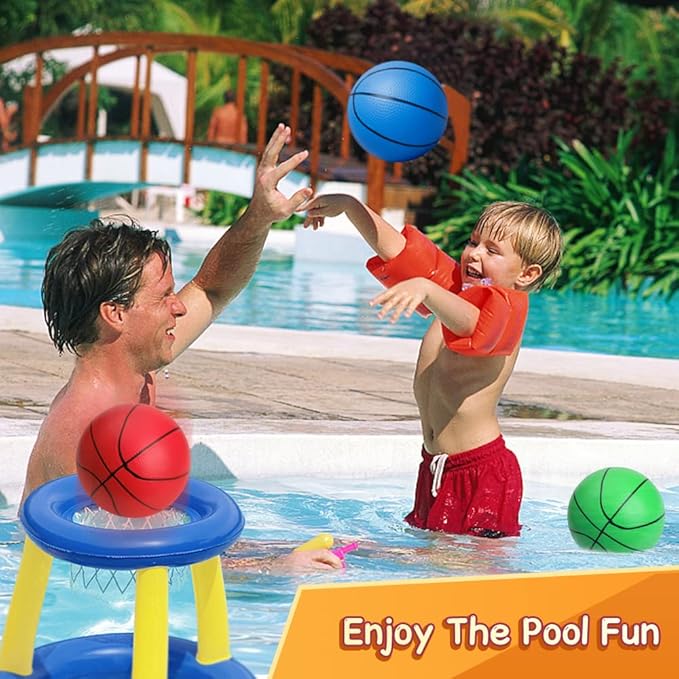 Mini Foam Basketball for Hoop, 5" Squeeze PU Balls for Over The Door Hoop, Replacement Balls for Kids Adults, Beach Indoor Outdoor Sport Game Gift Set 3 PCS (Rainbow)