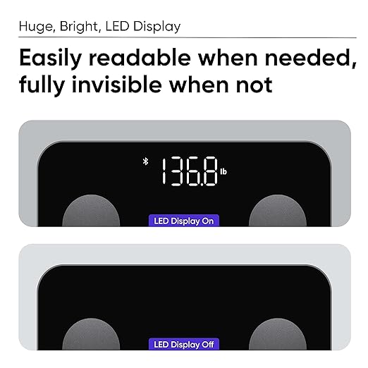 Wyze Smart Scale for Body Weight and Fat, Digital Bathroom Scale, Weighing Machine for People's Muscle BMI, Bluetooth Electronic Body Composition Monitor, 400lb