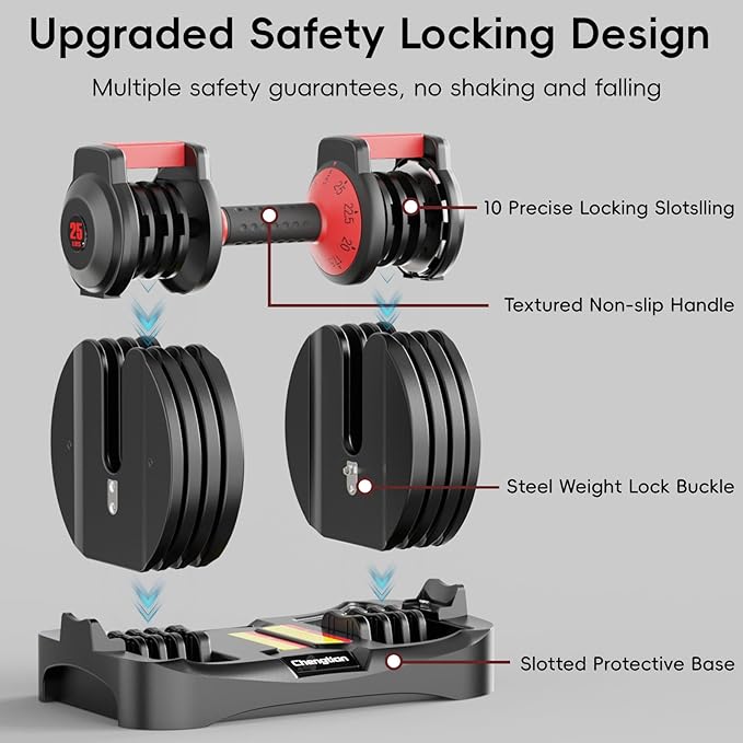 Upgraded Adjustable Dumbbells Set 52.5 lbs/25 lbs, 15/9 Weights Dumbbell Set, Quick Adjustable Dumbbells For Men Women Home Gym with Anti-Slip Handle, Safe and No Falling