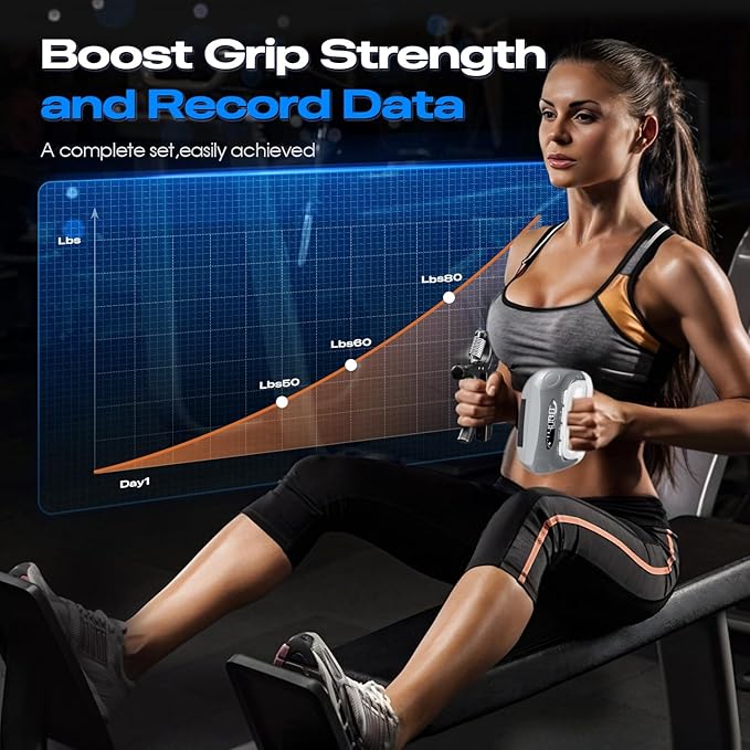 Electronic Grip Strength Tester With Adjustable Hand Gripper, Hand Dynamometer of 400lbs/180kg Tester Set with Digital Display – Precision Training for Rehab, Fitness, and Home Gym