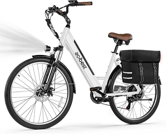 Cores Electric Bike for Adults, 26" Electric Commuter Bike with 1200W Peak Motor, 28MPH 70 Miles Max, 48V 576Wh Removable Battery, 7-Speed City Cruiser Mountain E Bike for Commuting