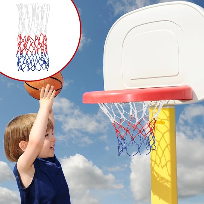 4 Pcs Small Replacement Net for Mini Basketball Hoop Fits 8 Loops, 8"-10.25" Rims, Rainproof Sunscreen All Weather Anti Whip Mini Basketball Net for Indoor Door, Room Walls