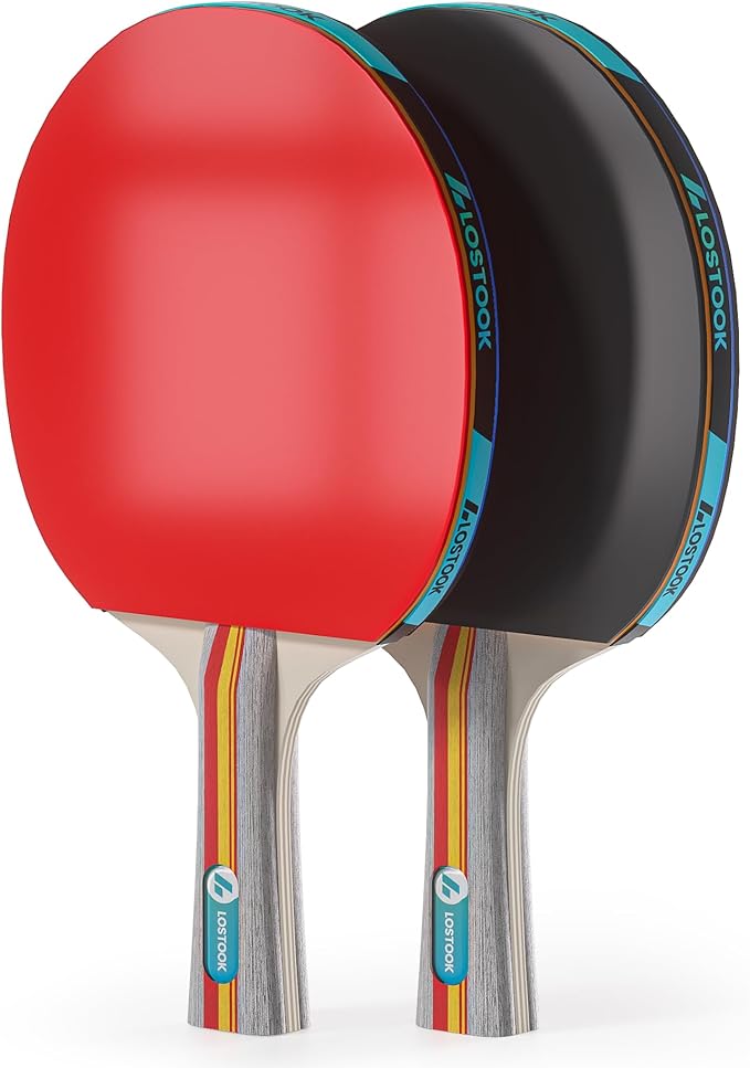 Professional Ping Pong Paddles Set of 2/4 with Portable Oxford Cloth Ping Pong Case and 3 Star Balls, Table Tennis Paddles for Adults and Family Outdoor Games