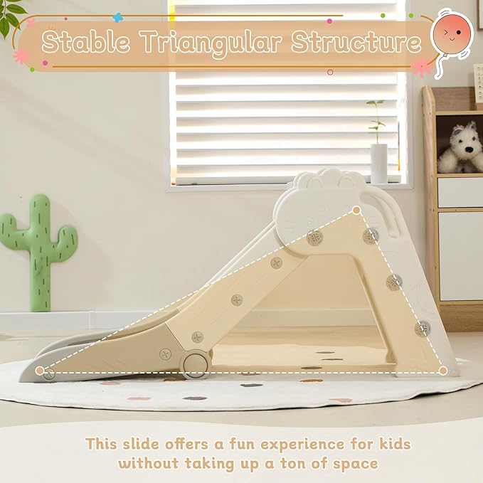 Toddler Slide, Indoor Slide for Toddlers Age 3+, Climber Freestanding Playset with Basketball Hoop, Easy to Store and Set Up, Gray