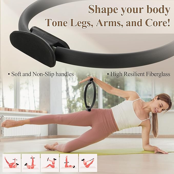 PAETA Pilates Box for Reformer, Pilates Reformer Accessories with Pilates Ring, for Core Training, Balance & Flexibility – Studio & Home Pilates Equipment