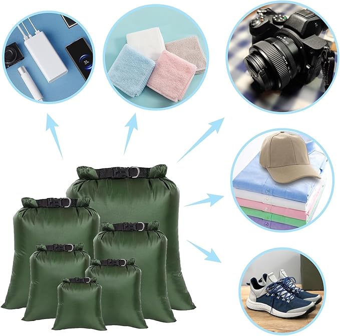 6PCS Dry Bags Waterproof, Lightweight Dry Bags for Kayaking Waterproof,Outdoor Waterproof Bag for Kayaking Hiking Boating Camping