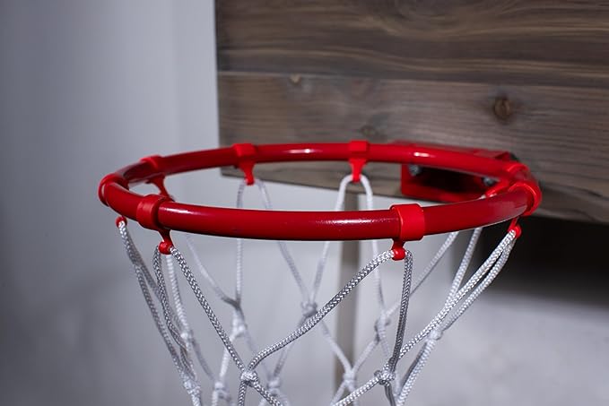 All-Star Mini Indoor Basketball Hoop & Ball Set in Solid red Cedar Made in USA. Unique Over The Door or Wall Option 3 Mini Basketballs for Indoor Fun.