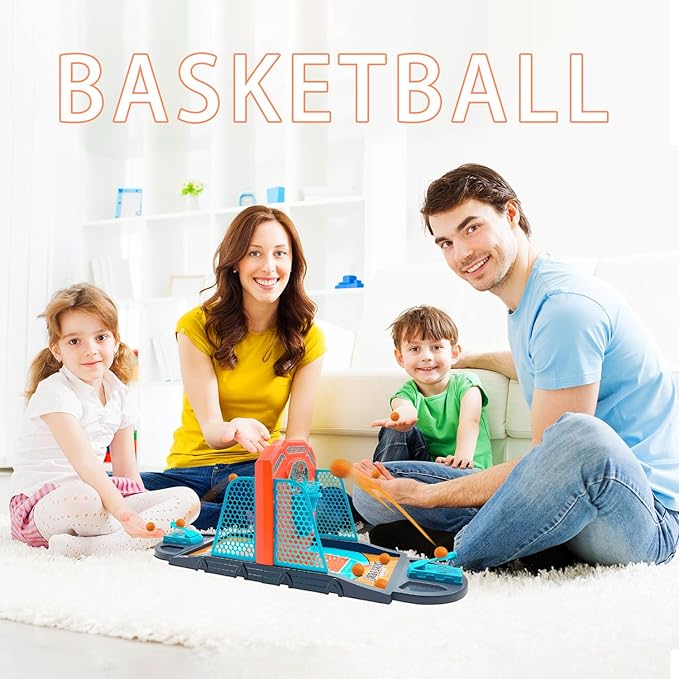 Basketball Shooting Game Toy, Funny Shooting Game, Desktop Table Basketball Games Set, Fast and Frenzied Launching ball - Including 1 Basketball Stand and 10 Balls, Gift for Kids 3-10 Year Old