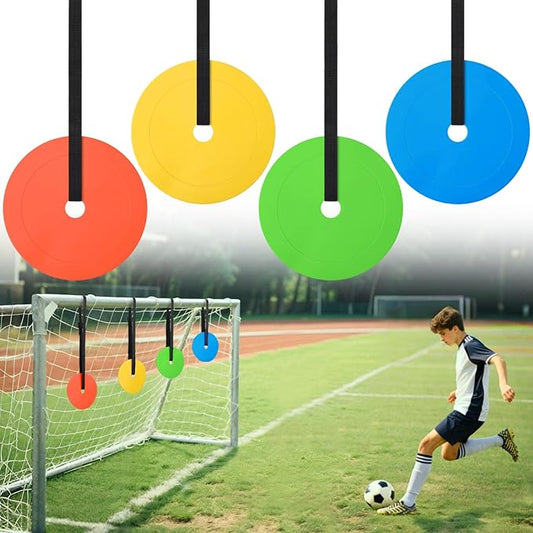 TOBWOLF 4PCS Soccer Goal Target, Soccer Goal Shooting Targets with Adjustable Extra-Long Strips, Targets for Goals Training Enhance Agility Speed for Lacrosse, Hockey, Baseball, Football