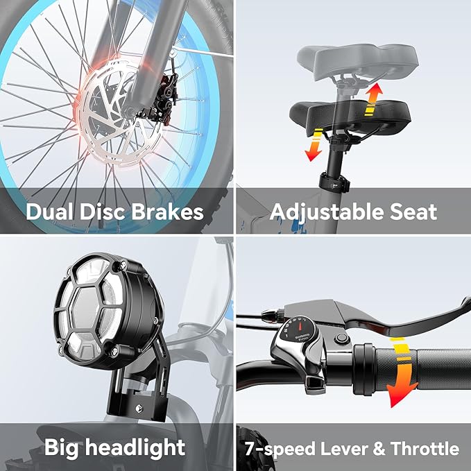 1500W Folding Electric Bike for Adults, 52V 20AH Large Removable Battery E Bike, 30+MPH, 80 Miles Max Range, 20" x4.0 Fat Tire Ebike, Dual Suspension Commute Electric Mountain Bicycle
