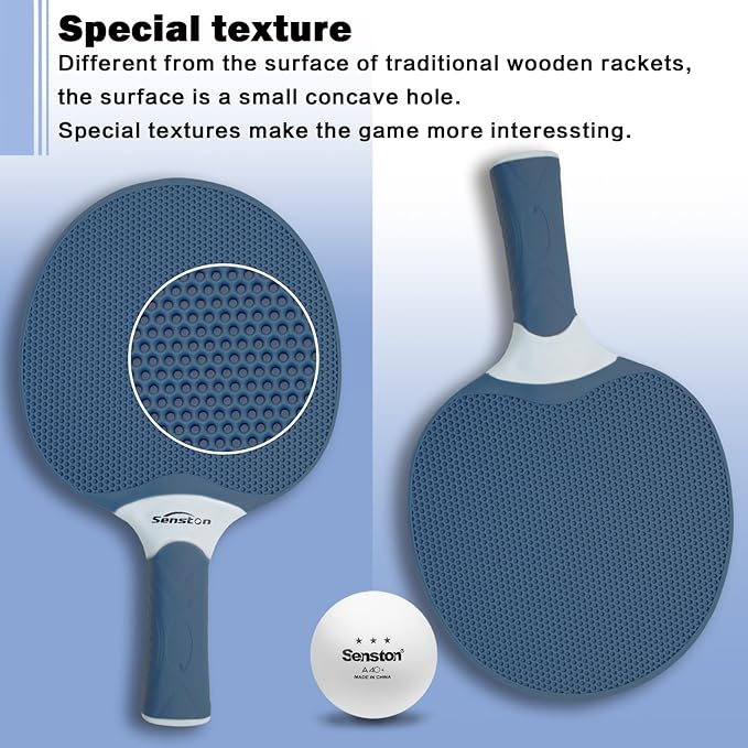 Senston Table Tennis Rackets Set,Professional Ping Pong Paddle Set for 4 Players, Composite Rubber Table Tennis Paddles, Indoor or Outdoor Games.