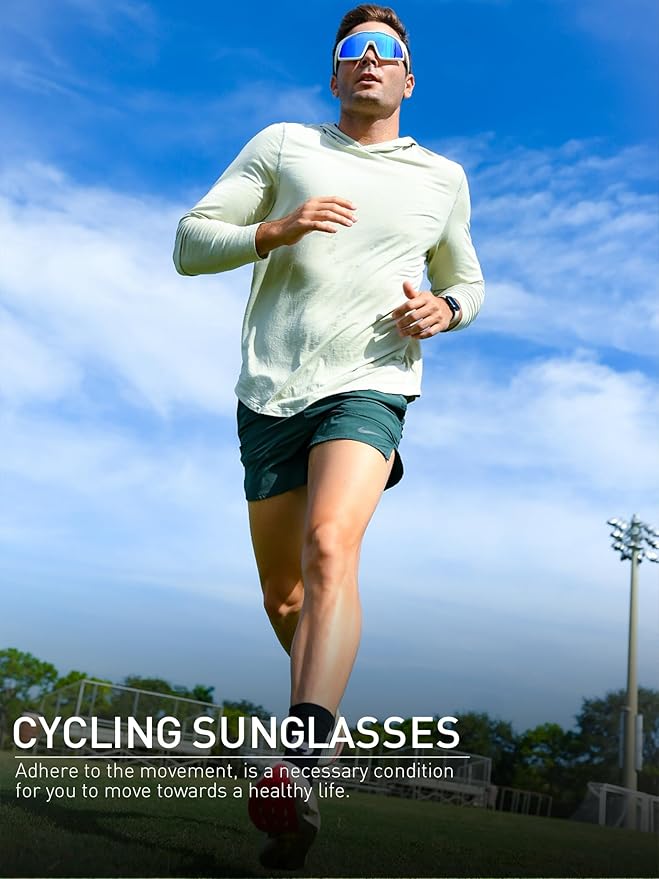 KAPVOE Polarized Cycling Glasses Men Women Sports Sunglasses for Mountain Bike Running Fishing Baseball K383