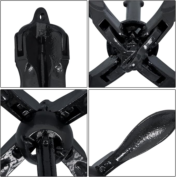 1 Pack 3.3 lb Marine Kayak Folding Grapnel Anchor Kit for Small Boats Kayaks Canoe Paddle Boards
