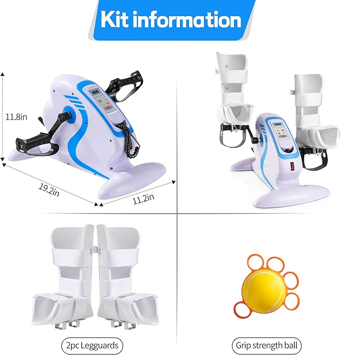 Motorized Pedal Exerciser, Electric Pedal Exerciser for Arm and Leg Low Impact Exercise Rehabilitation, No Resistance, Suitable for Seated Leg Exercise and Arm Exercise for Elderly People