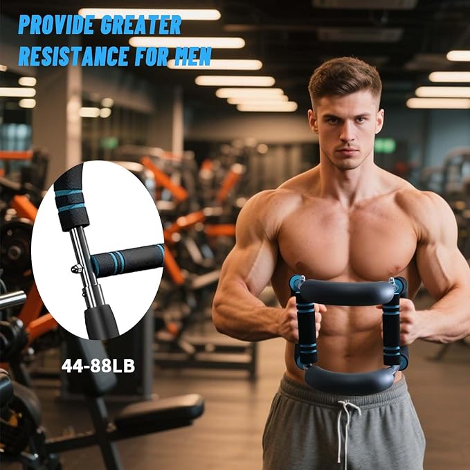 Twister Arm Trainer, 44–88lb Adjustable Resistance Chest Exerciser with Dual Spring, Portable Detachable Arm Strength Training Equipment for Upper Body Workouts at Home