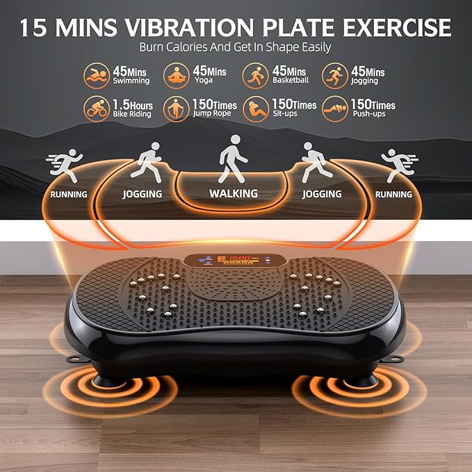 Vibration Plate Exercise Machine, Lymphatic Drainage Machine for Weight Loss, Full Body Workout Vibrate Fitness Platform, Helps Toning Shaping Wellness Home Gyms Workout - Max User Weight 330lbs