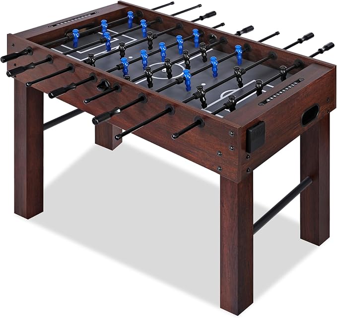 54 Inch Large Size Foosball Table for Adults, Competition Full Size Soccer Game Table with 2 Balls, Football Table Game Room