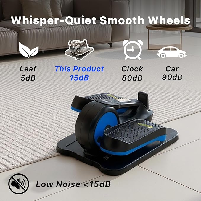 Under Desk Elliptical Machine,Electric Ellipse Leg Exerciser as See on TV with Remote Control,12 Level Speeds Seated Pedal Exerciser for Seniors Adults, Manual & Auto Mode