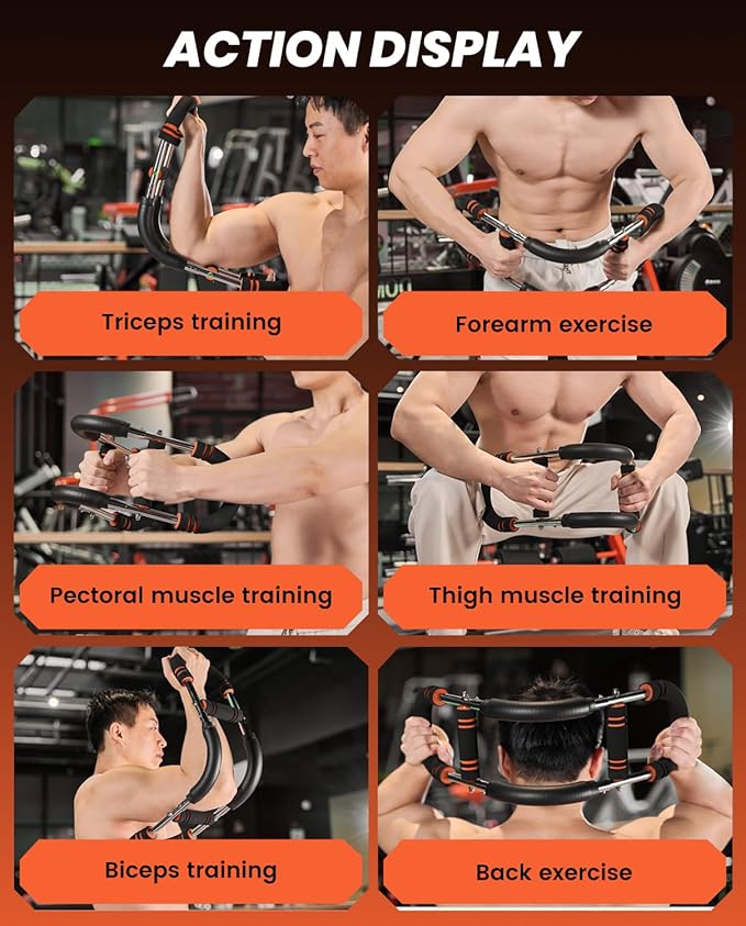 Saker Twister Arm Trainer, PowerTwist Arm Trainer, Adjustable Forearm Strengthener, Arm Exercise Equipment, Chest Workout Equipment, Portable Spring Resistance for Home Gym Equipment