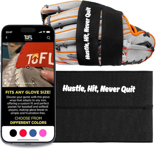 TOFL Baseball Glove Wrap | Premium Elastic Band for Perfect Glove Shape, Break-in & Maintenance | Shape Locker for Men’s & Women’s Softball, Adult & Youth Baseball Mitts, Fits Big & Small Sizes