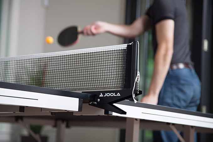 JOOLA Rally TL Professional MDF Indoor Ping Pong Table w/Quick Clamp Table Tennis Net & Post Set - 10 Minute Easy Assembly - Corner Ball Holders - Tournament Quality - Includes Playback Mode