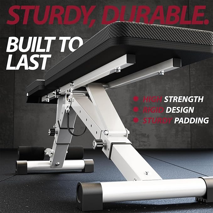 Adjustable/Foldable Workout Exercise Bench for Home Gym, Weightlifting and Strength Training - 6x4x2 Positions- 700 Pounds Load