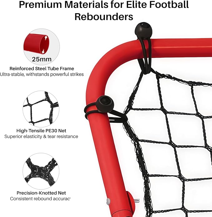 Soccer Rebounder Net - Portable Bounce Back Trainer for Soccer, Baseball, Softball & Lacrosse | Adjustable Practice Target Pitchback Net for Backyard Training Equipment Gift for Kids & Adults