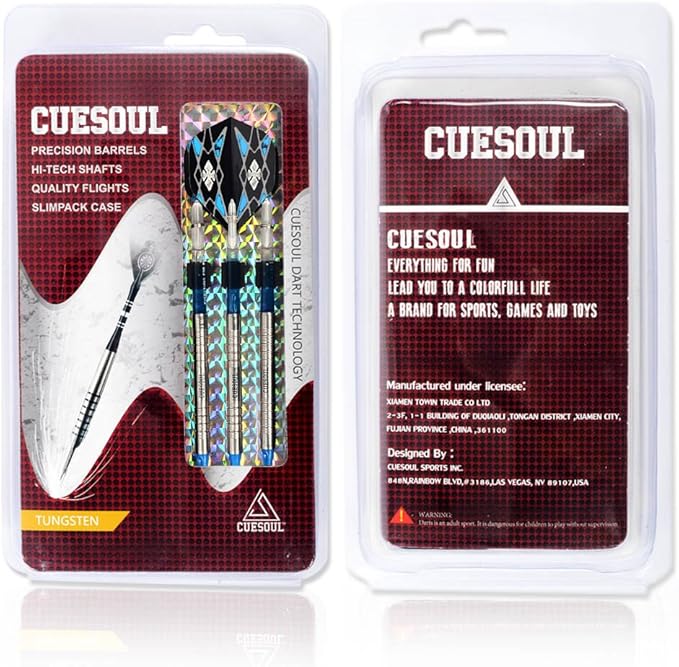 CUESOUL Soft Tip Darts Set Plastic Tip with Dart Case