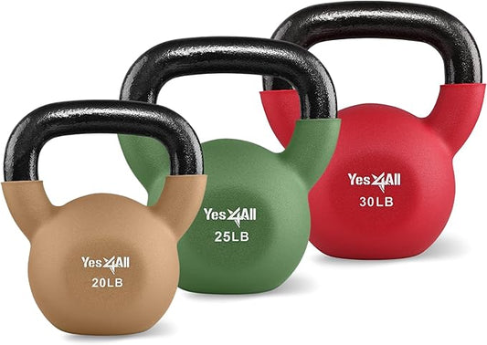 Yes4All Kettlebells 5lbs-65lbs & Kettlebell Sets Adjustable Weights, Kettlebell for Weight Training, Home Workout Equipment with Secure Grip for High Rep, Exercise Equipment