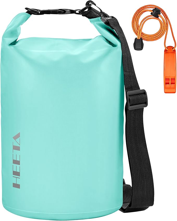HEETA Waterproof Dry Bag for Women Men(Upgraded Version) 5L/10L/20L/30L/40L Roll Top Lightweight Dry Storage Bag Backpack with Emergency Whistle for Travel, Swimming, Boating, Kayaking, Camping, Beach