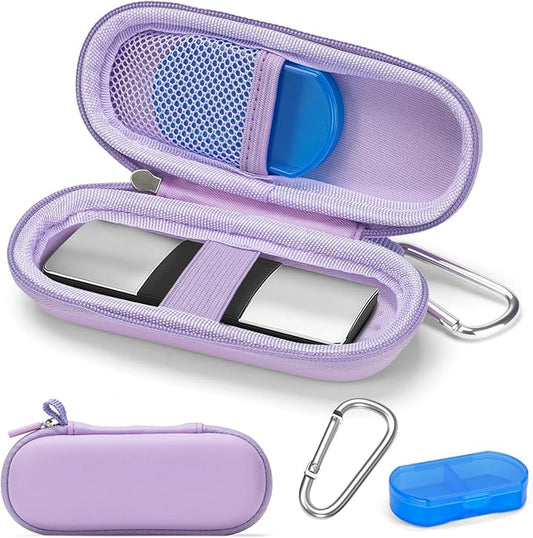 Case for KardiaMobile 1L 6L Personal EKG Monitor, Hard Travel Carrying Case for AliveCor Kardia Heart Monitor EKG/ECG, Portable Heart Rate Monitor Bag Storage Organizer with Pill Box & Carabiner Clip