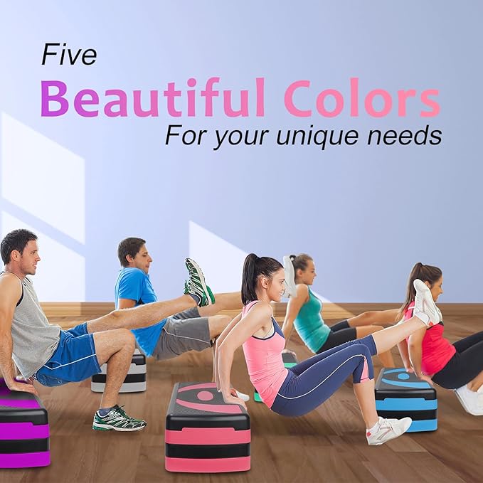 Exercise Workout Aerobic Step Platform Trainer, 31" Aerobic Stepper with 4"-6"-8" Adjustable Height Risers