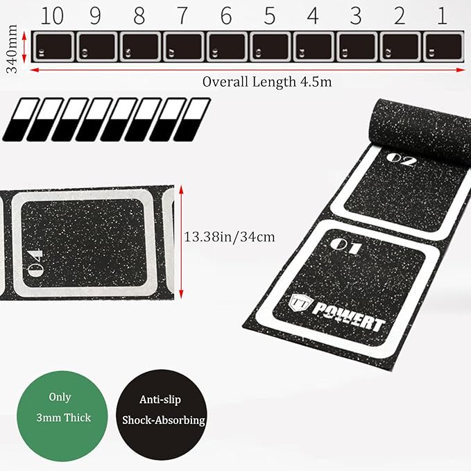 Non-Slip Rubber Agility Ladder, Speed Agility Training Ladder Mat, Agility Training Equipment for Soccer and Basketball Footwork and Speed Training (4.5m/ 14.76ft)