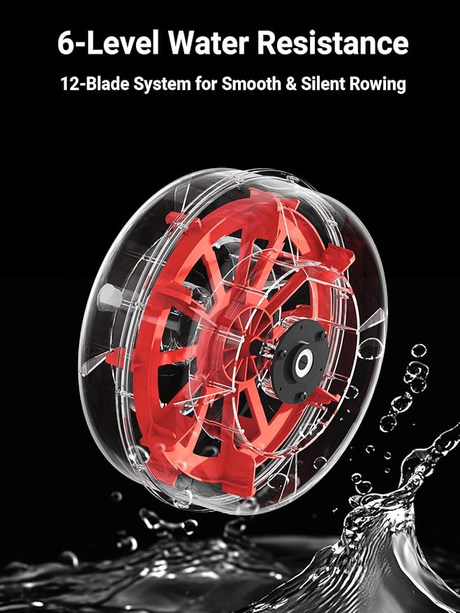 Water Rowing Machines for Home, WR20 Foldable Row Machine, 331LB Weight Capacity, Water Rower Machine with LCD Monitor, App Supported and Comfortable Seat for Folding Water Rowers