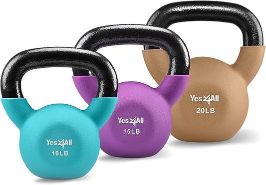 Yes4All Kettlebells 5lbs-65lbs & Kettlebell Sets Adjustable Weights, Kettlebell for Weight Training, Home Workout Equipment with Secure Grip for High Rep, Exercise Equipment