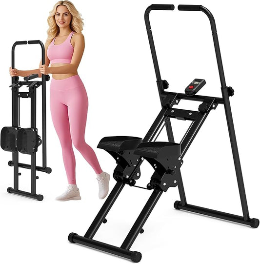 Leikefitness Stair Stepper for Home-Upgrade Vertical Climber,Folding Cardio Exercise Machine,Stair Climber for Full Body Workout with Adjustable Handlebar for Women & Men