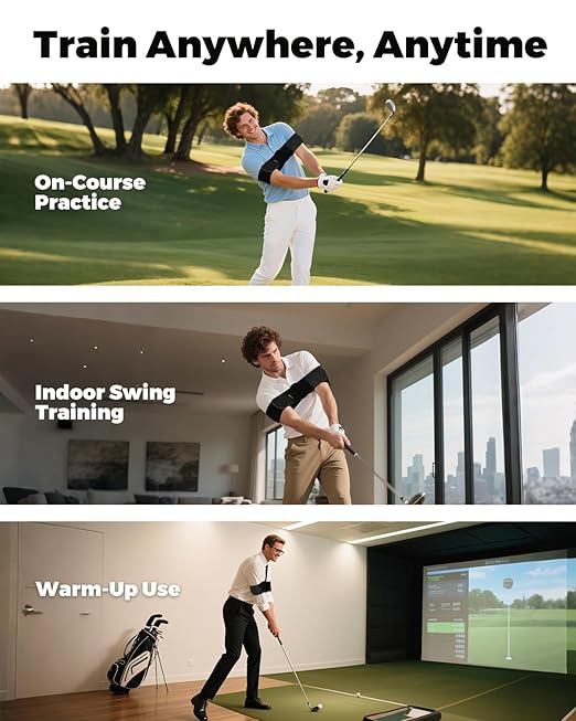 Adjustable Golf Swing Trainer Arm Band – Keep Arms Connected, Fix Chicken Wing – Muscle Memory & Swing Path Control – Comfortable, One Size Fits Most