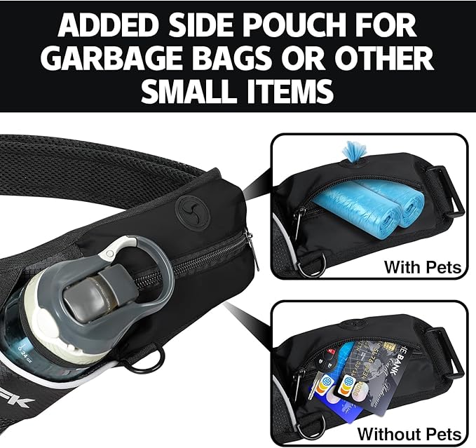 PYFK Running Belt Hydration Waist Pack with Water Bottle Holder for Men Women Waist Pouch Fanny Bag Reflective