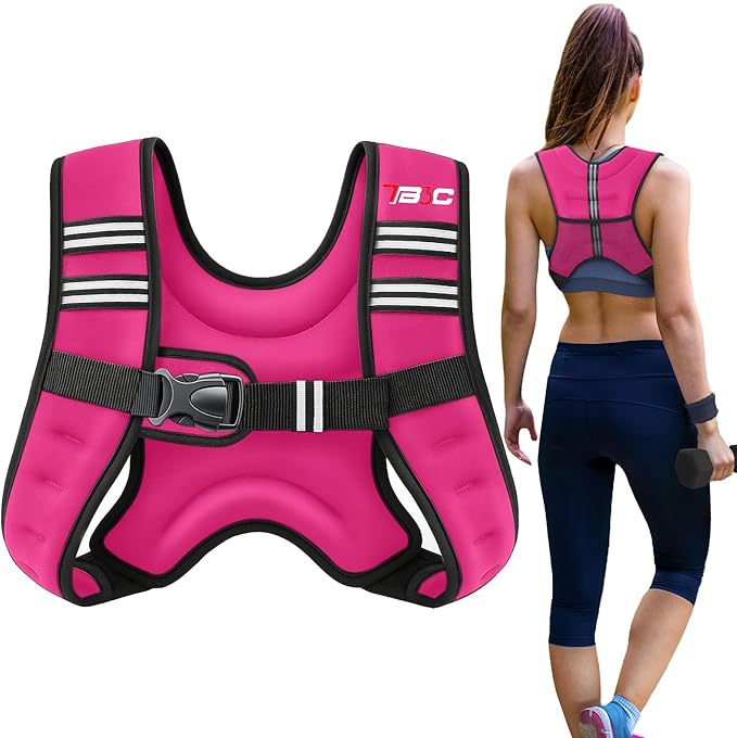 Weighted Vest Woman, 6 LB Womens Weight Vest for Walking, Strength Training Weight Vests for Men, Reflective Stripe Fitness Vest for Workout Running Jogging
