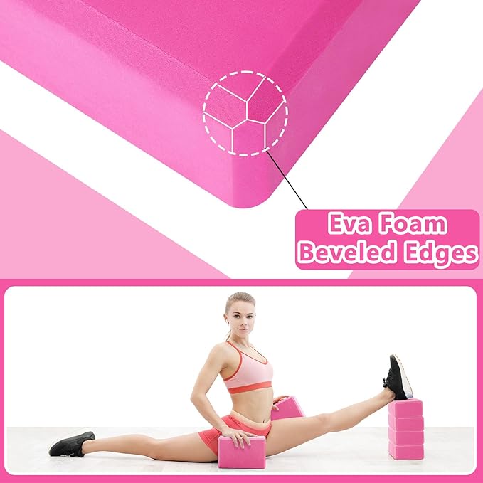 20 Pcs Yoga Blocks 9''x6''x3'' High Density EVA Foam Bricks Yoga Foam Exercise Blocks Improve Strength Balance and Flexibility, Light Weight and Non-Slip Surface for Pilates Meditation
