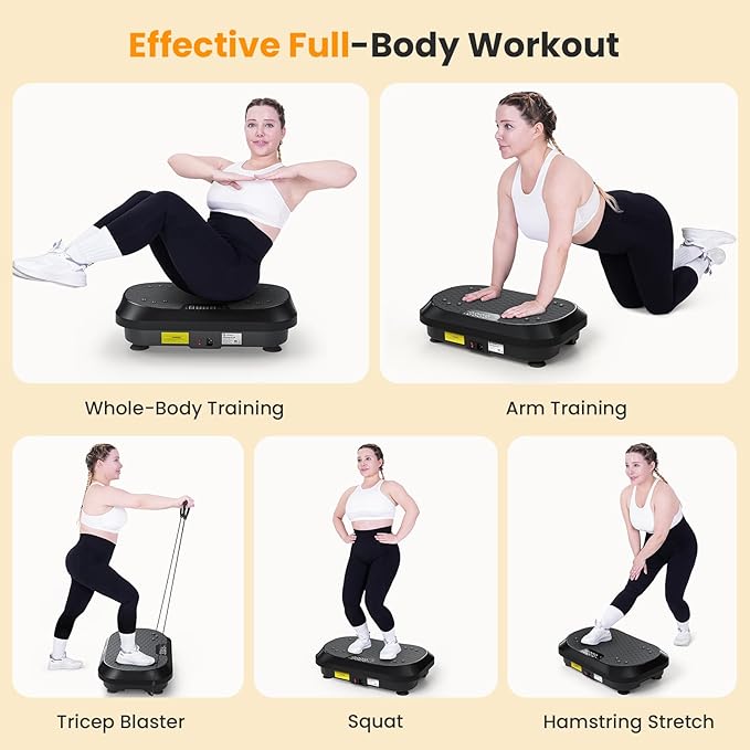 Vibration Plate Exercise Machine with Magnetic Acupoints, Lymphatic Drainage Vibrating Plate with 9 Modes & 120 Adjustable Speeds, 400 Lbs Capacity Whole Body Vibration Platform for Women Men