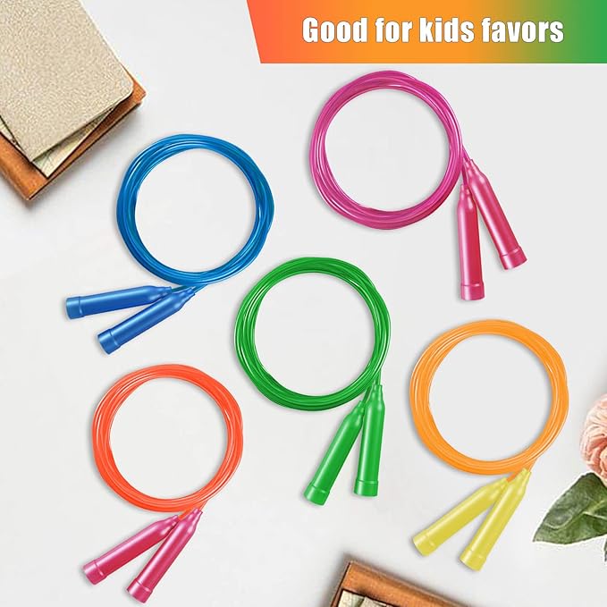 24 Pack Colorful Jump Ropes,7.3 Feet Jump Rope for Kids,Adjustable Outdoor Jump Ropes Skipping Rope,PVC Jumping Ropes Great Party Favor Sports Exercise Activities Birthday Gifts,Assorted Bright Colors
