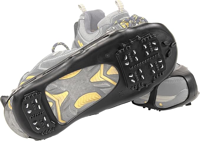 Snow Shoe Grip for Hiking on Snow and Ice, Heavy Duty Traction Aid with Steel Spikes (1 Pair)
