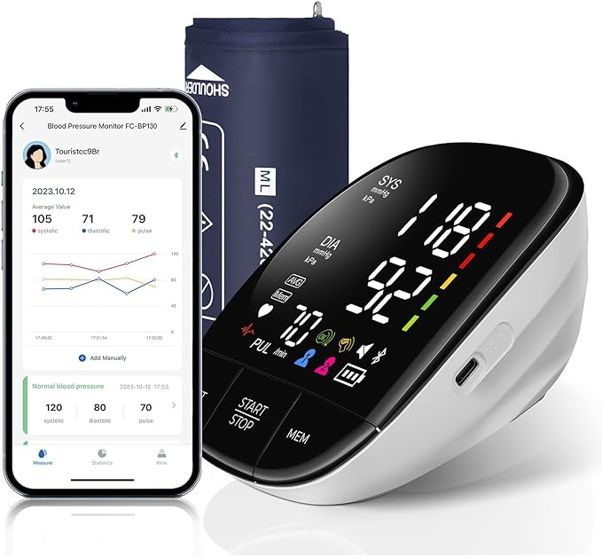 huangirl Blood Pressure Monitor Upper Arm, Automatic Blood Pressure Cuff with Large Cuff - Blood Pressure Monitors for Home Use, Talking Blood Pressure Monitor, 240 Memories for 2 Users